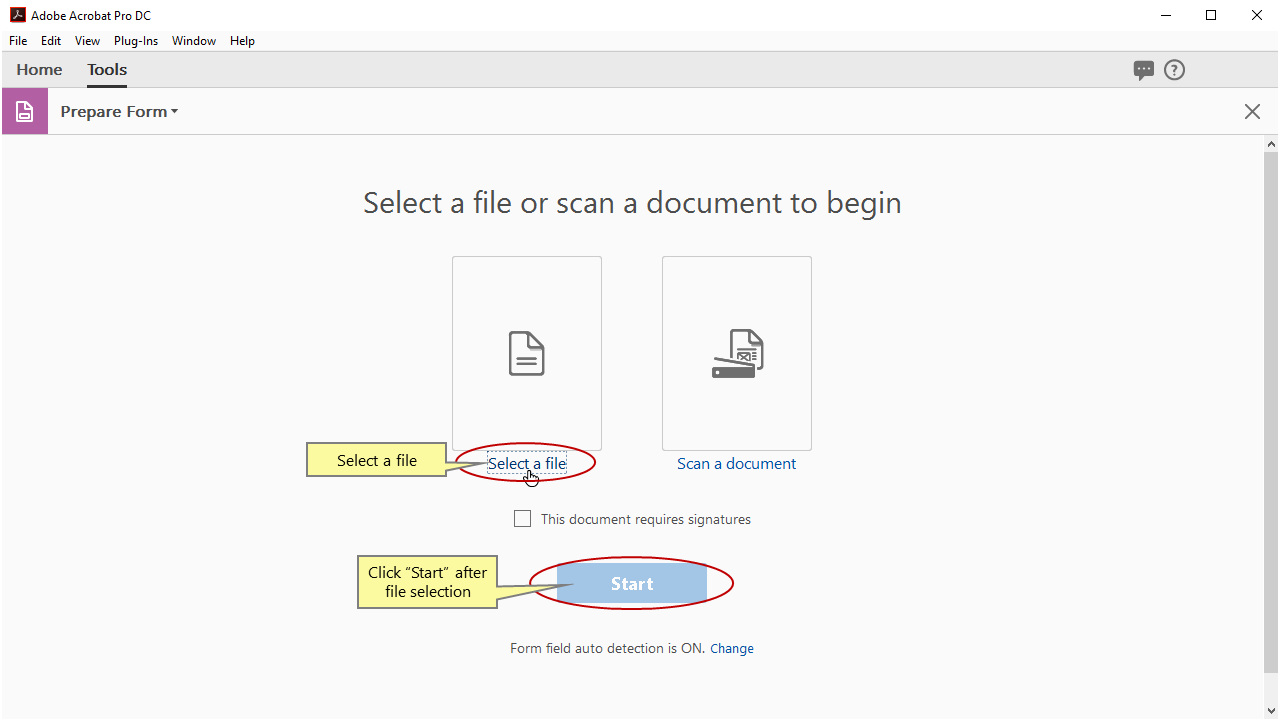 Select a template PDF document